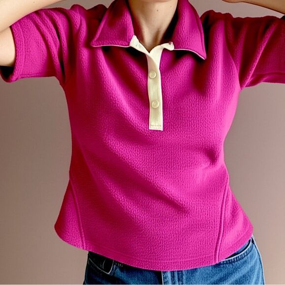 Rag & Bone Pink Polo Tee - Picture 13 of 16